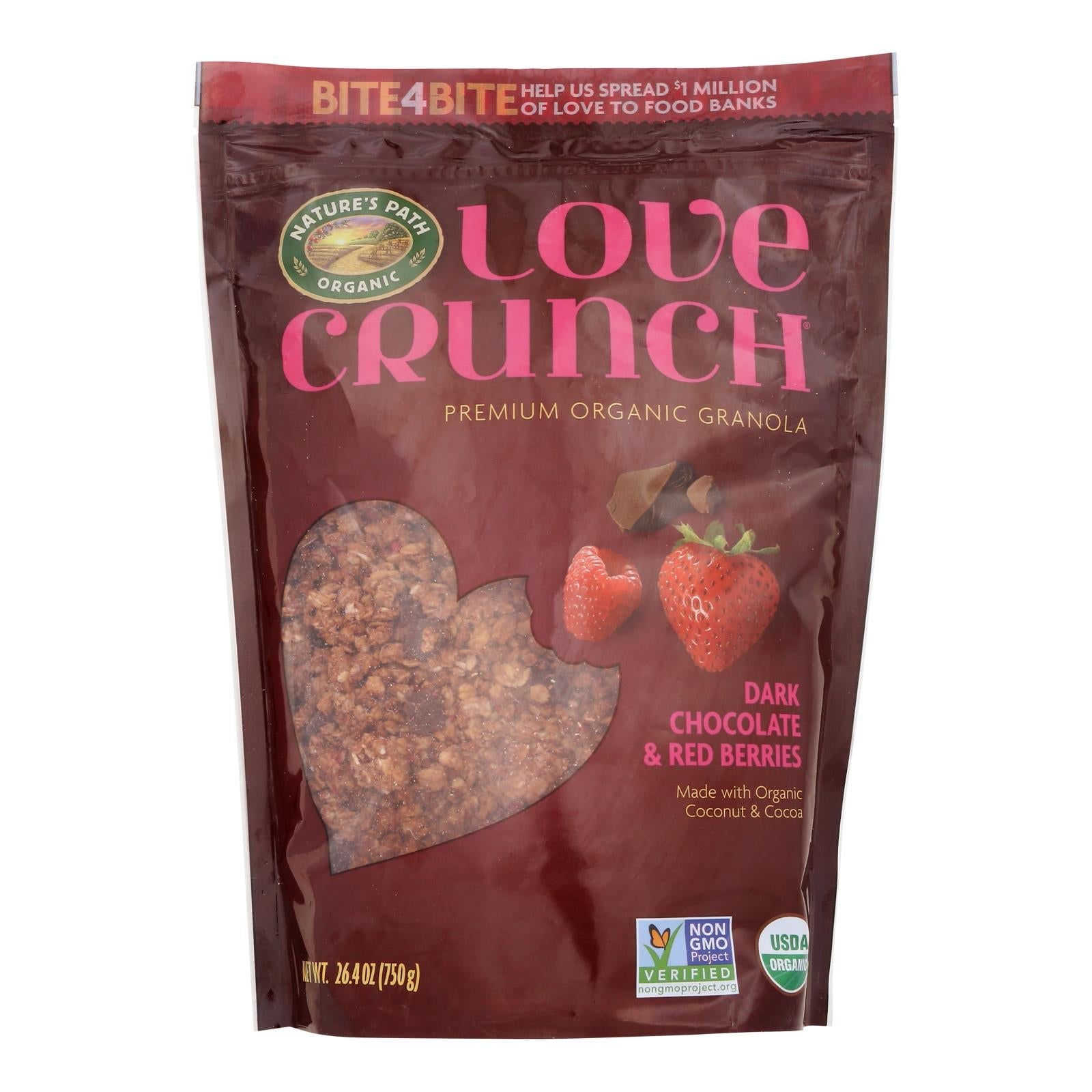 Nature's Path Love Crunch Organic Green Granola – Dark Chocolate & Red Berries – 6 Pack (26.4 oz Each)