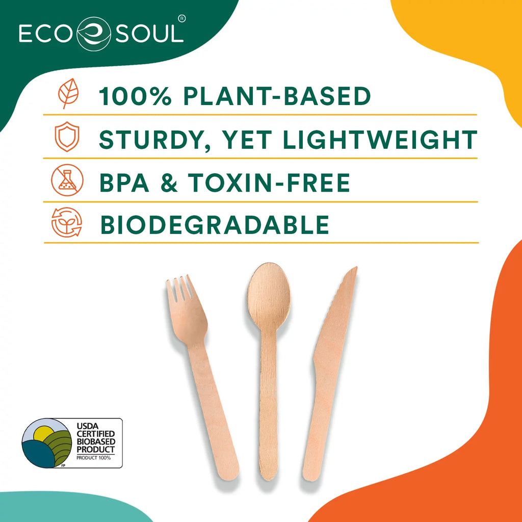 Ecosoul Compostable Cutlery Set - 24 Pieces