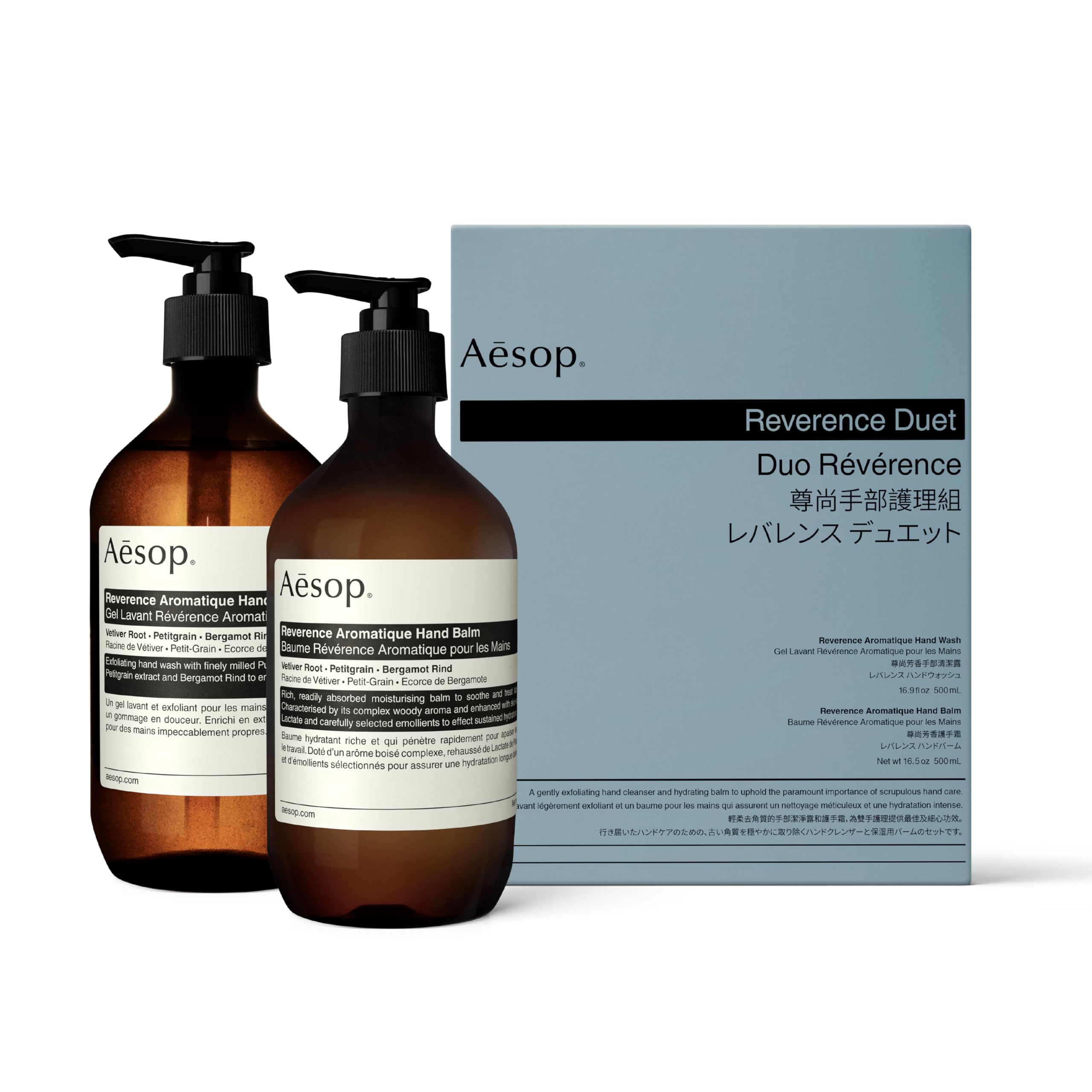 Aesop Reverence Aromatique Duet | Skin Softening Hand Wash & Hand Balm | 16.9 oz / 500 mL