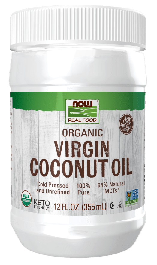 Now Organic Virgin Coconut Oil, Cold Pressed and Unrefined, 100% Pure