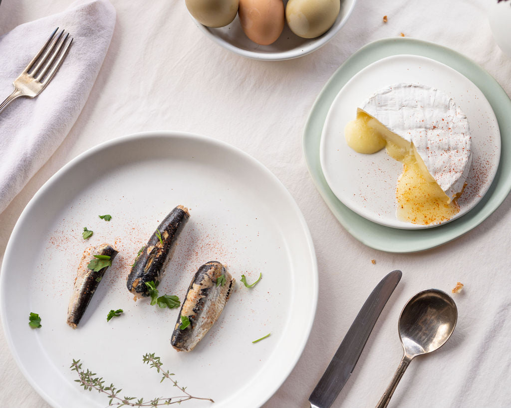 Haand Skali Dinner Coupe Plate, Handmade, Lead-free, glazed white porcelain