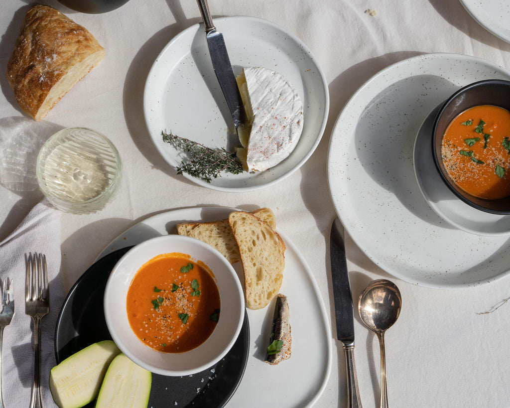 Haand Skali Salad  Coupe Plate, Handmade, Lead-free, glazed white porcelain