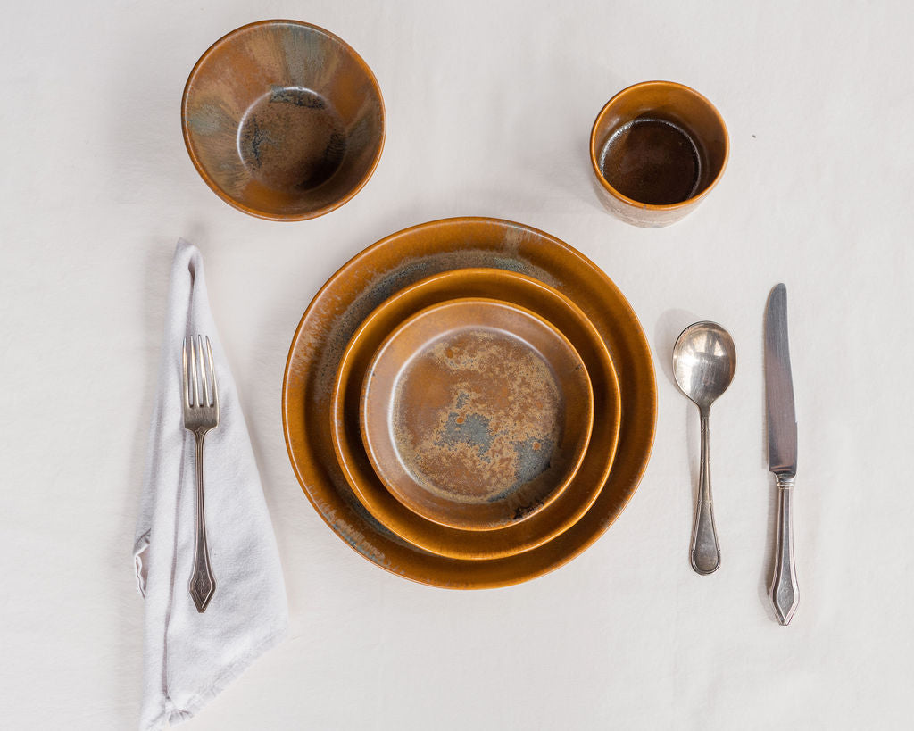Haand 5 Piece Skali Coupe Dinner Setting, Handmade, Lead-free, glazed white porcelain