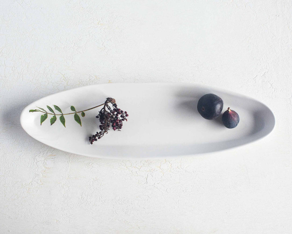 Haand Appetizer Tray, Handmade, Lead-free, glazed white porcelain