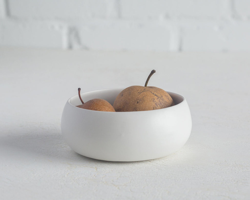 Haand Rice Bowl, Handmade, Lead-free, glazed white porcelain
