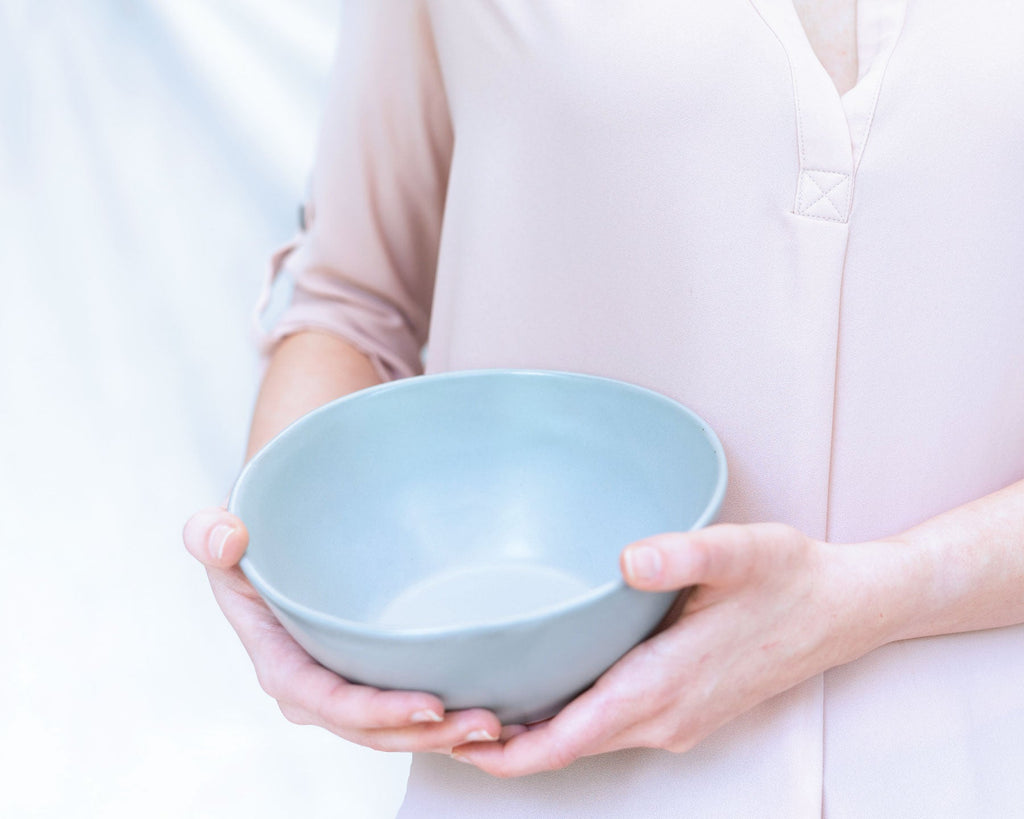Haand Sharing Bowl, Handmade, Lead-free, glazed white porcelain