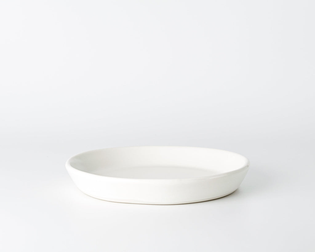 Haand Skali Salad  Coupe Plate, Handmade, Lead-free, glazed white porcelain