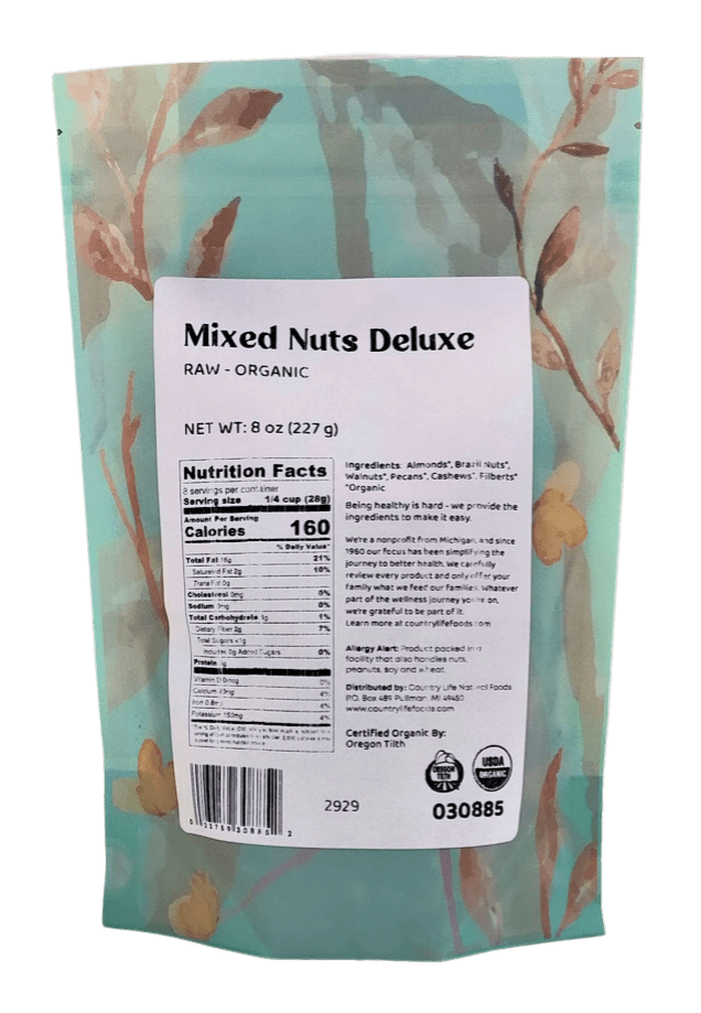 Mixed Nuts Deluxe, Raw, Organic