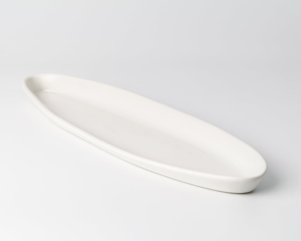 Haand Appetizer Tray, Handmade, Lead-free, glazed white porcelain