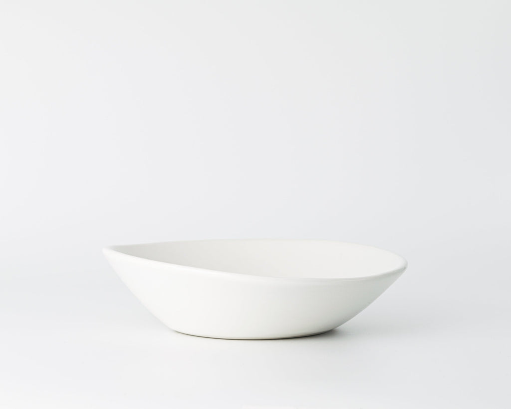 Haand 4 Piece Ripple Dinner Setting, Handmade, Lead-free, glazed white porcelain
