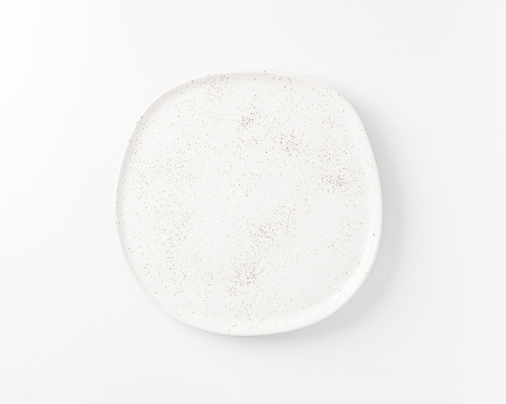 Haand Ripple Dinner Plate, Handmade, Lead-free, glazed white porcelain