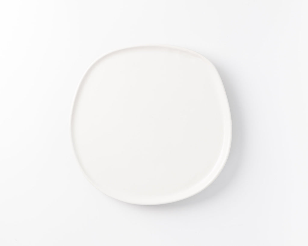 Haand 4 Piece Ripple Dinner Setting, Handmade, Lead-free, glazed white porcelain