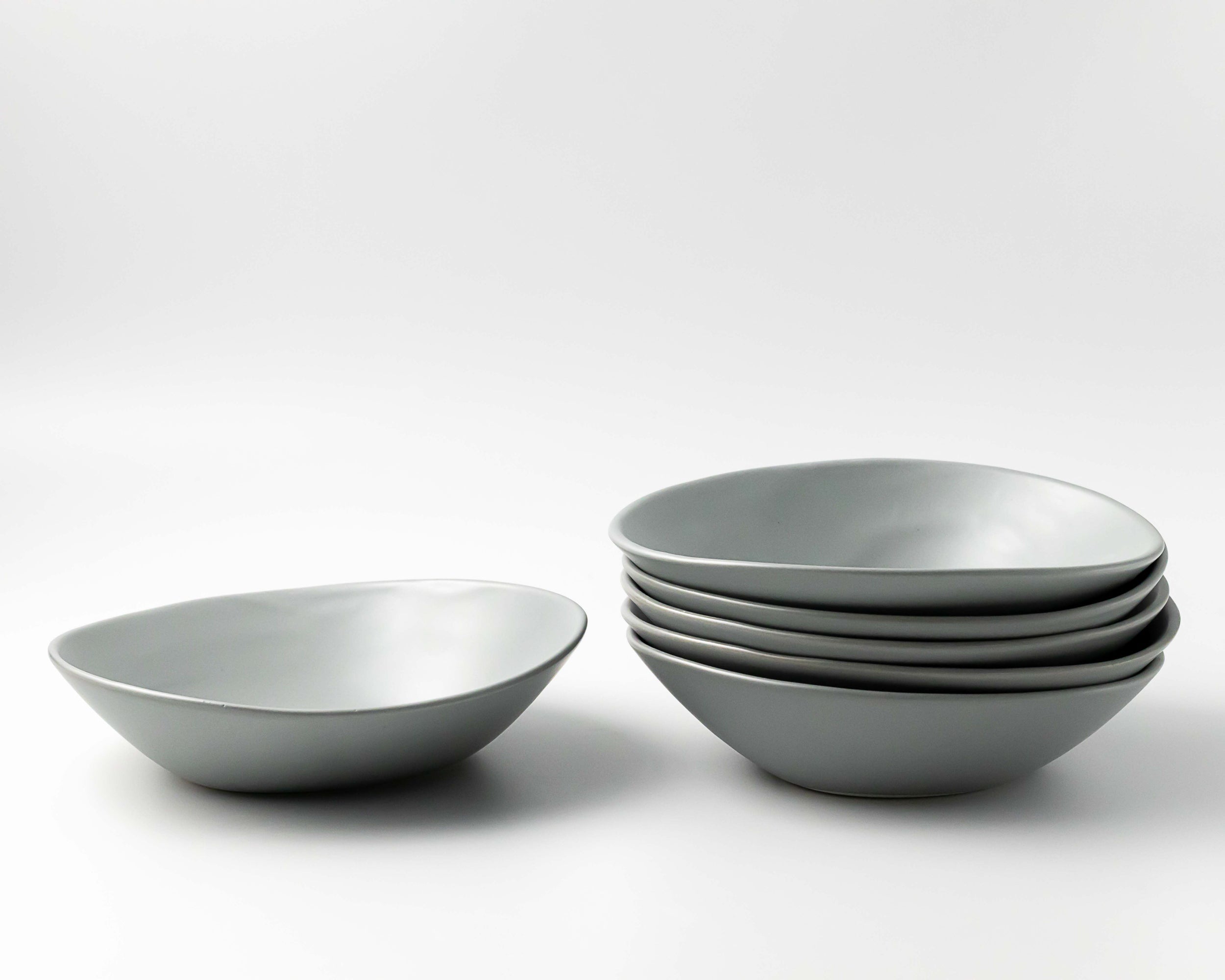 Haand Ripple Pasta Bowl, Handmade, Lead-free, glazed white porcelain