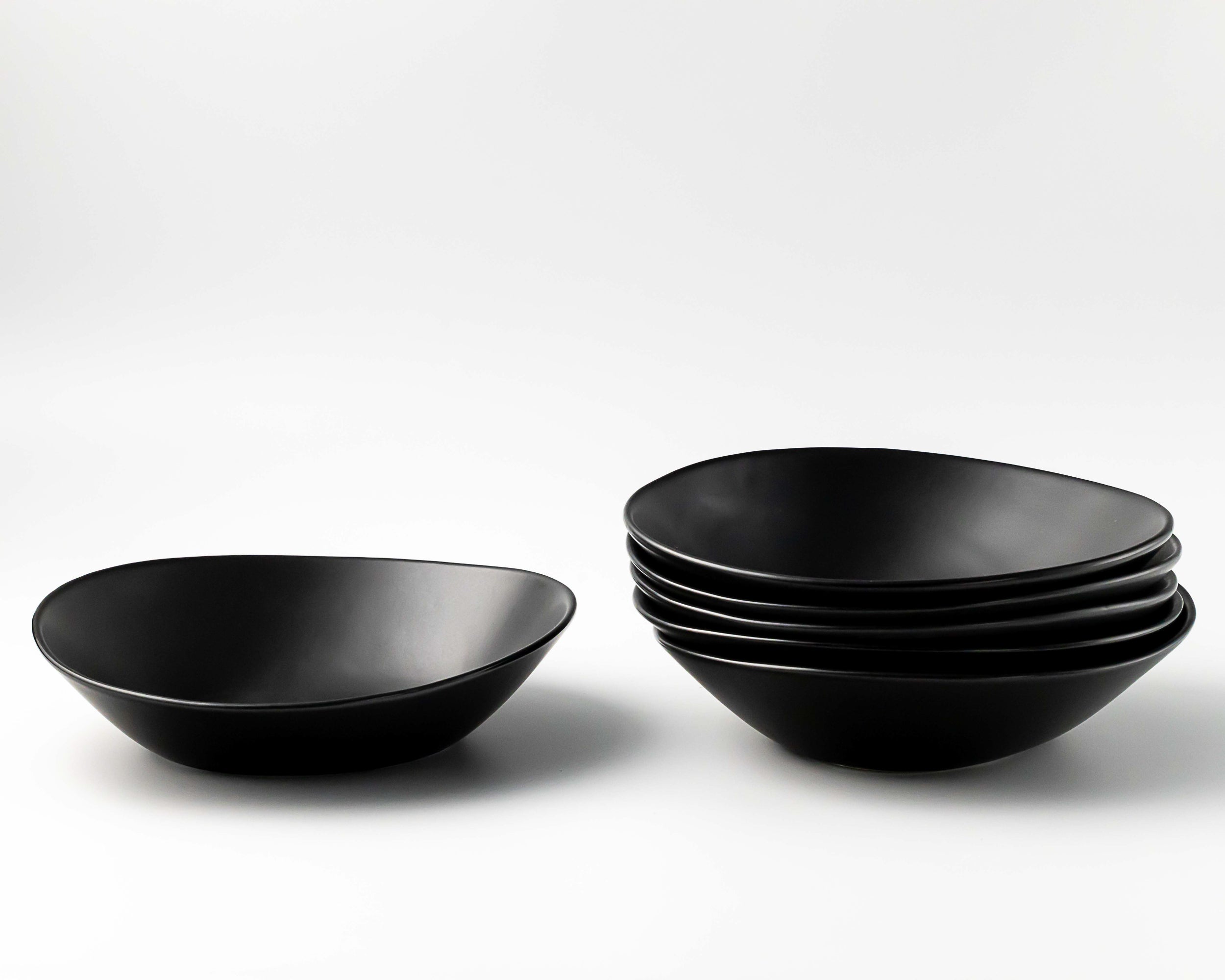 Haand Ripple Pasta Bowl, Handmade, Lead-free, glazed white porcelain