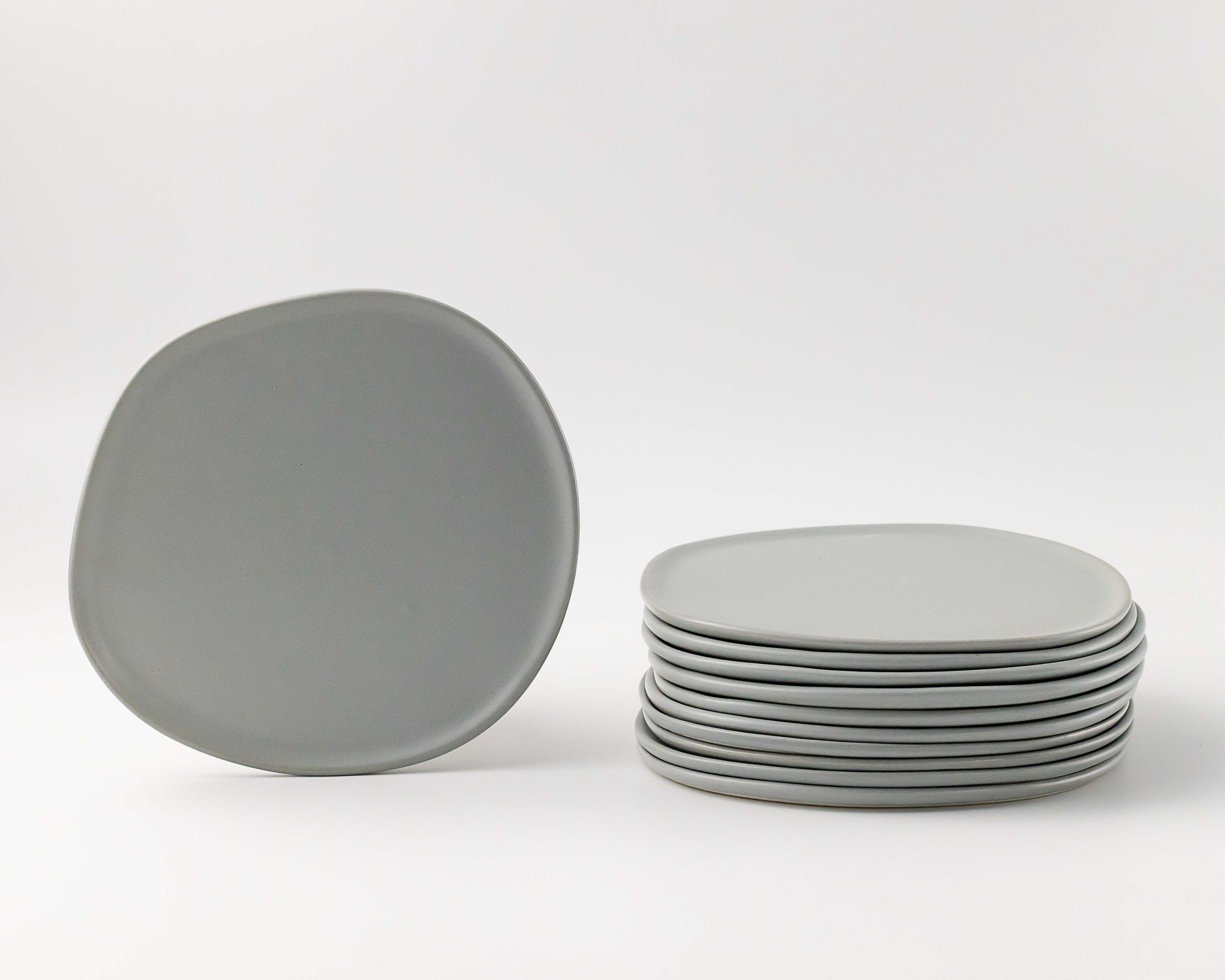 Haand Ripple Salad Plate, Handmade, Lead-free, glazed white porcelain