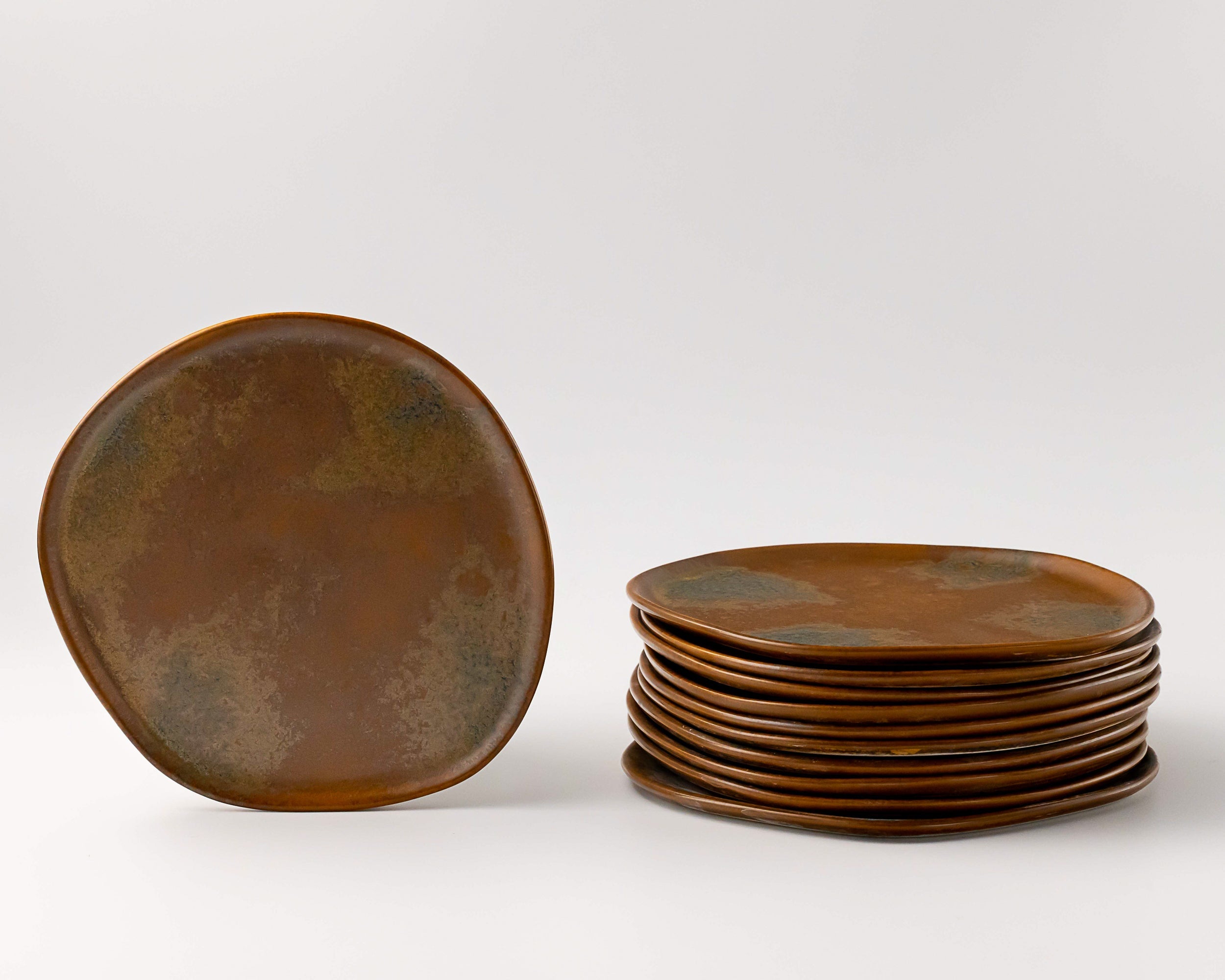 Haand Ripple Salad Plate, Handmade, Lead-free, glazed white porcelain