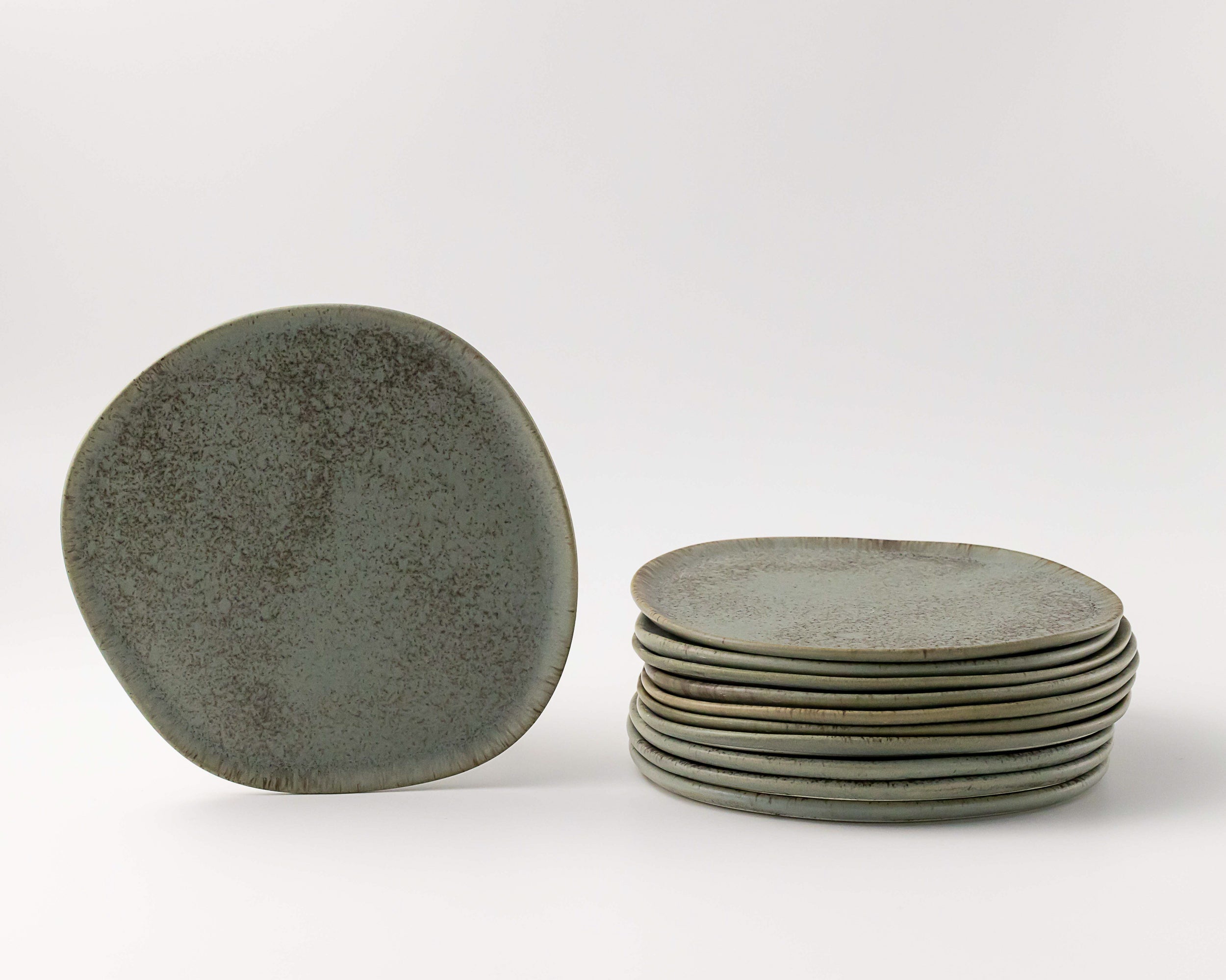 Haand Ripple Salad Plate, Handmade, Lead-free, glazed white porcelain