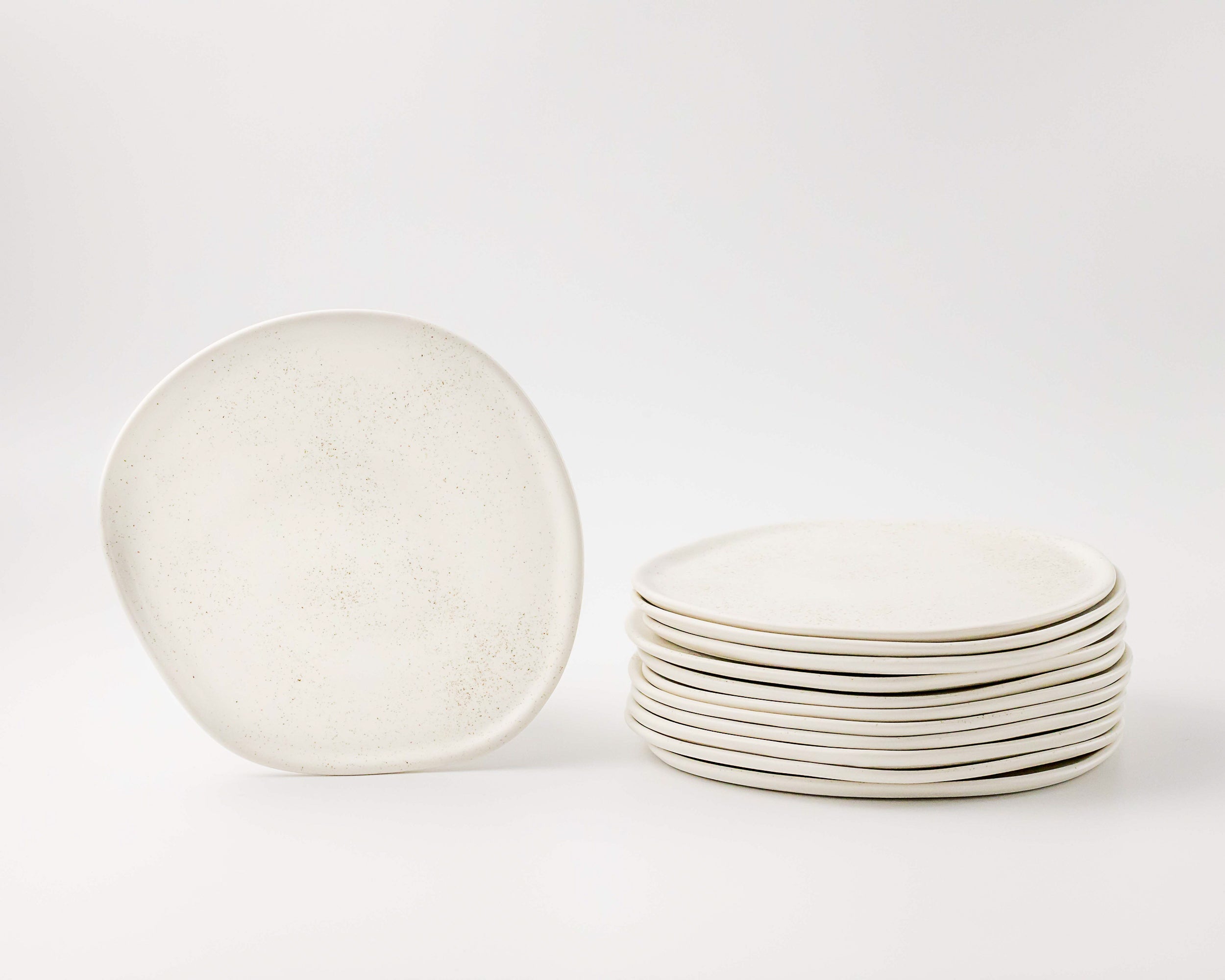 Haand Ripple Salad Plate, Handmade, Lead-free, glazed white porcelain