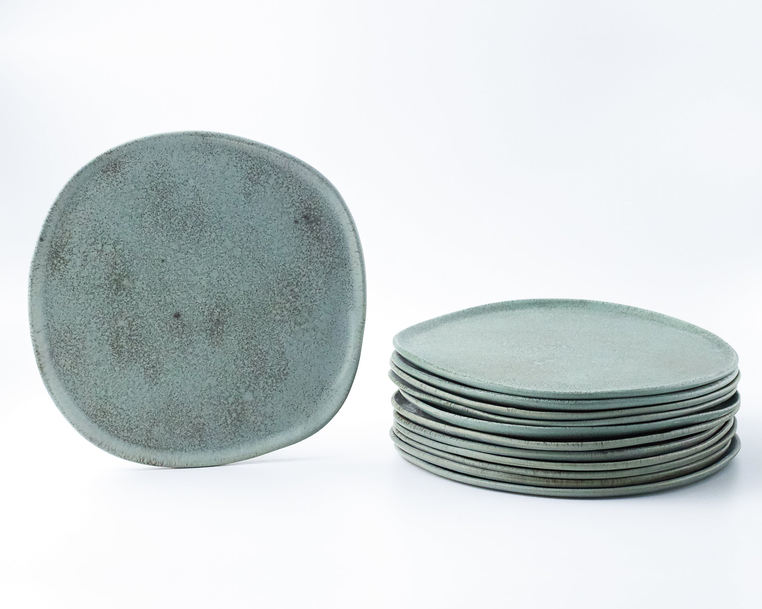 Haand Ripple Dinner Plate, Handmade, Lead-free, glazed white porcelain