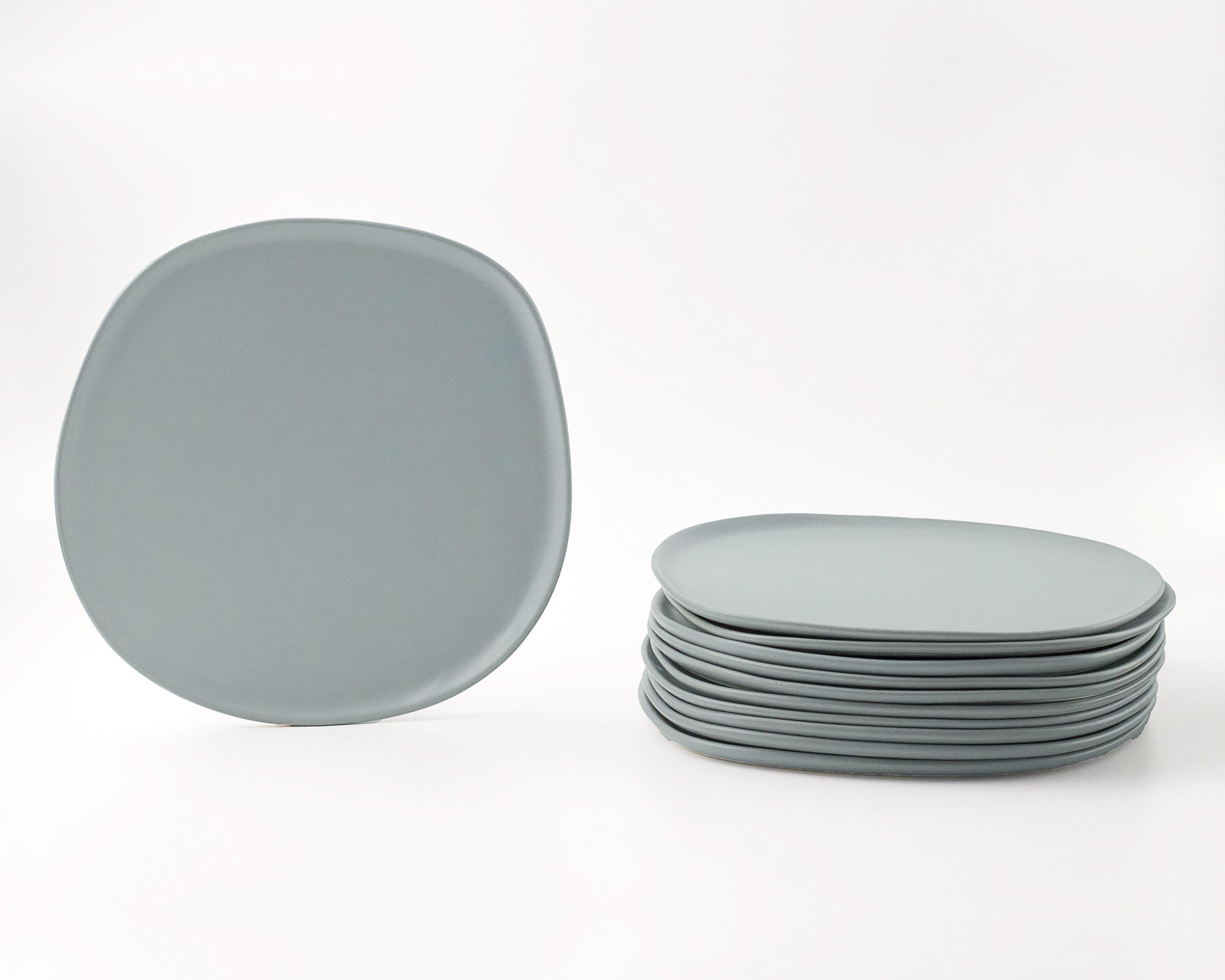 Haand Ripple Dinner Plate, Handmade, Lead-free, glazed white porcelain