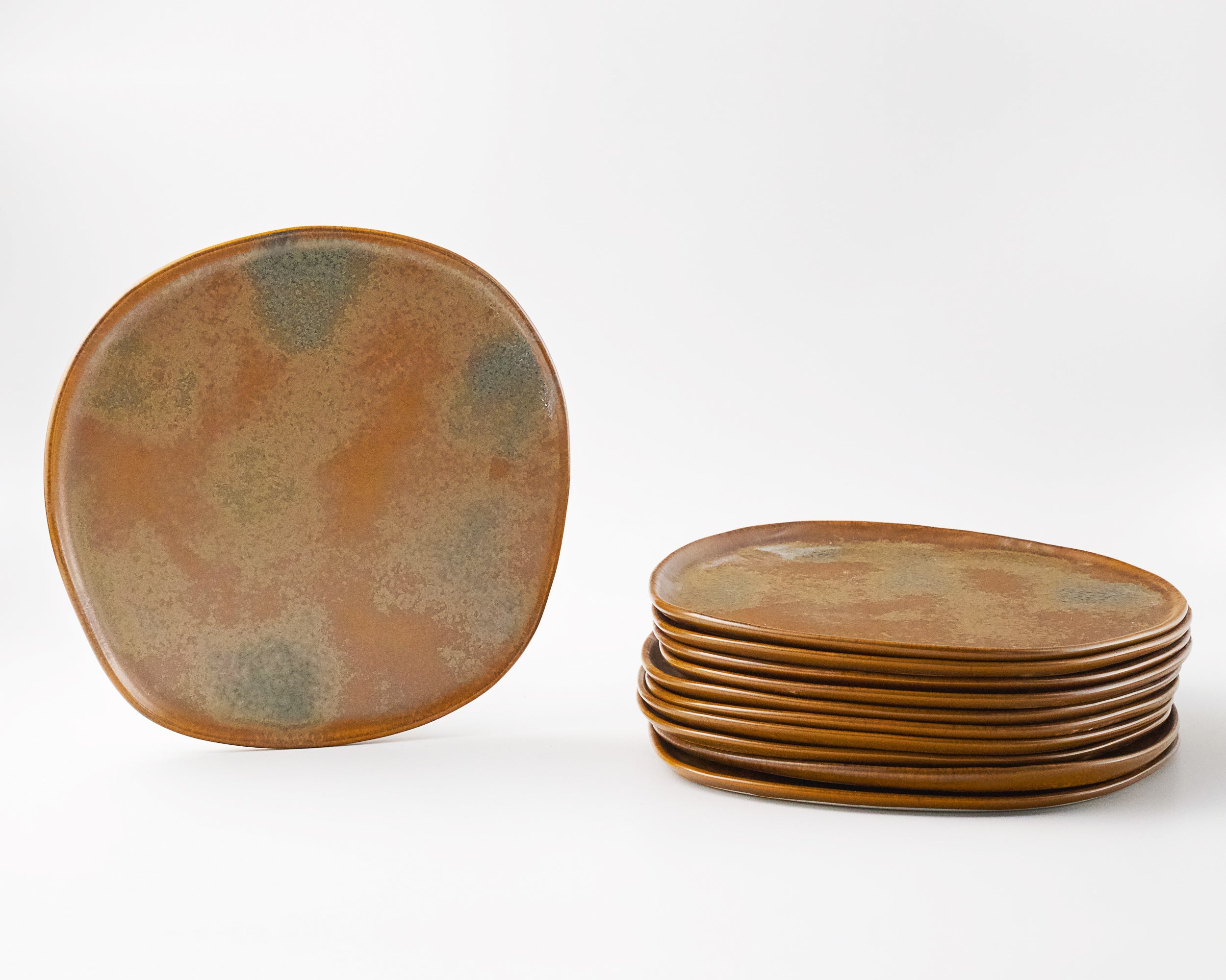 Haand Ripple Dinner Plate, Handmade, Lead-free, glazed white porcelain